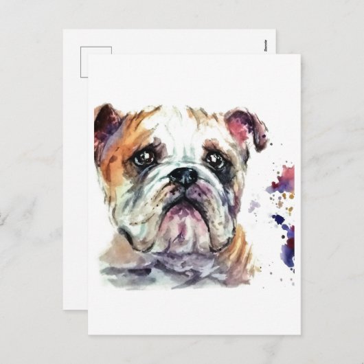 Bulldog Feestdagenkaart (Voorkant / Achterkant)