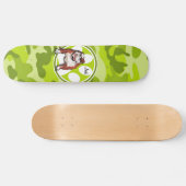 Bulldog; felgroene camo, camouflage persoonlijk skateboard (Horizontaal)
