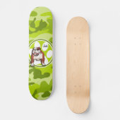Bulldog; felgroene camo, camouflage persoonlijk skateboard (Voorkant)