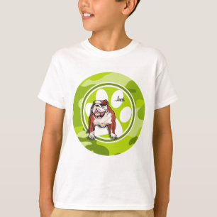 Bulldog; felgroene camo, camouflage t-shirt