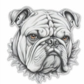 Bulldog Fierce & Loyal Design voor Hondenliefhebbe Sticker (Voorkant)