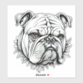 Bulldog Fierce & Loyal Design voor Hondenliefhebbe Sticker (Vel)