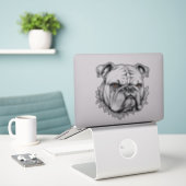 Bulldog Fierce & Loyal Design voor Hondenliefhebbe Sticker (Laptop op bureau)