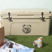 Bulldog Fierce & Loyal Design voor Hondenliefhebbe Sticker (Koeler)