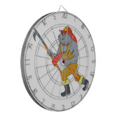 Bulldog Firefighter Pike Pole Fire Ax Tekening Dartbord (Voorkant Links)