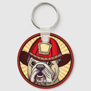 Bulldog Firefighter Sleutelhanger
