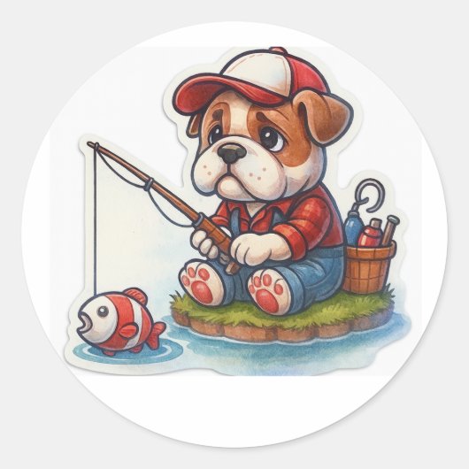 Bulldog Fishing Sticker (Voorkant)