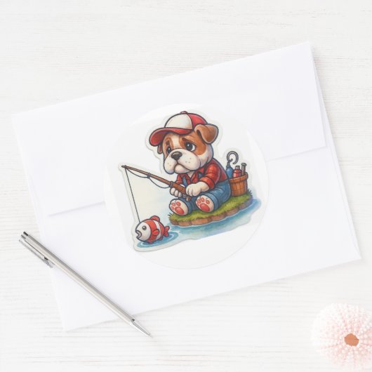 Bulldog Fishing Sticker (Envelop)