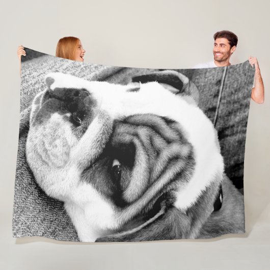 Bulldog Fleece Blanket Deken (In situ)