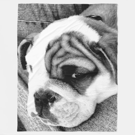 Bulldog Fleece Blanket Deken (Voorkant)