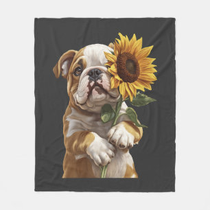 Bulldog fleece deken
