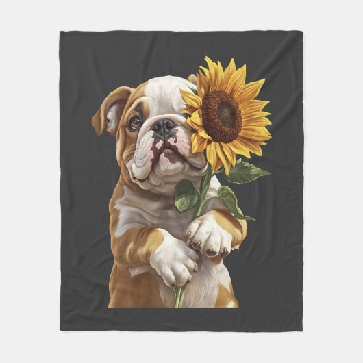 Bulldog fleece deken (Voorkant)