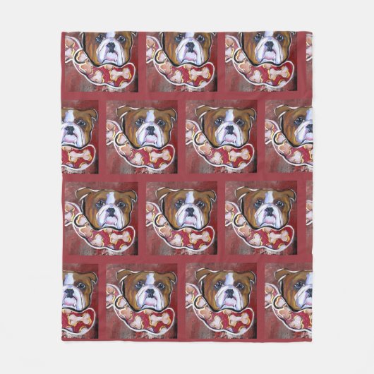 Bulldog Fleece Deken (Voorkant)