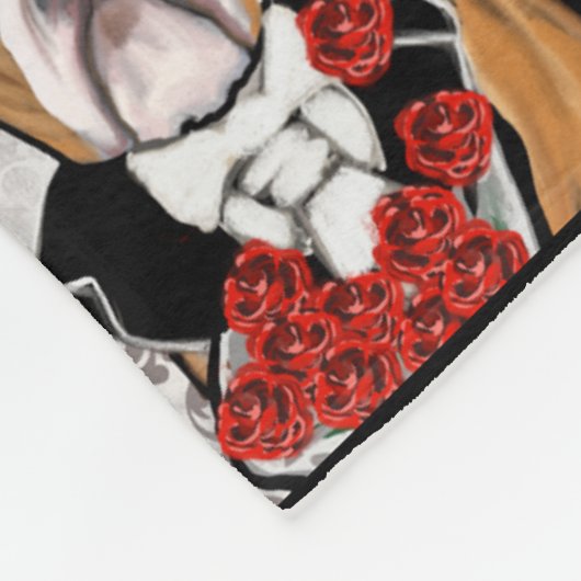 Bulldog Fleece Deken (Hoek)