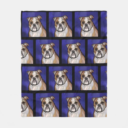 Bulldog Fleece Deken (Voorkant)
