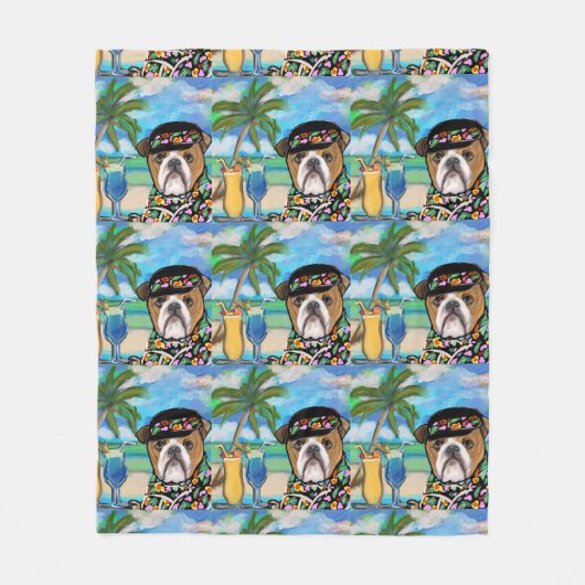 Bulldog Fleece Deken (Voorkant)