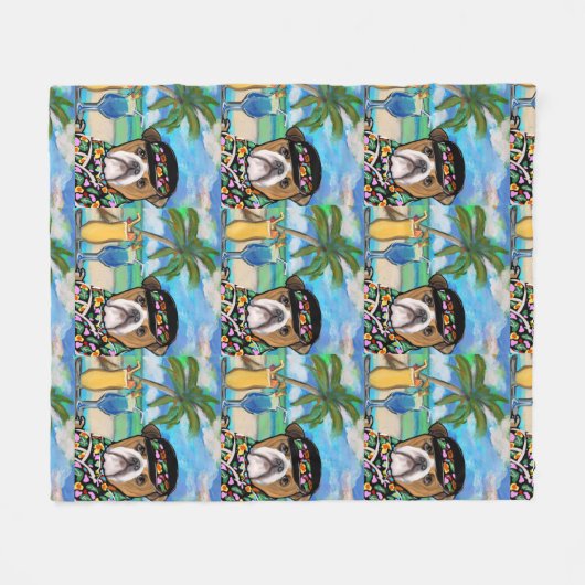 Bulldog Fleece Deken (Voorkant (Horizontaal))