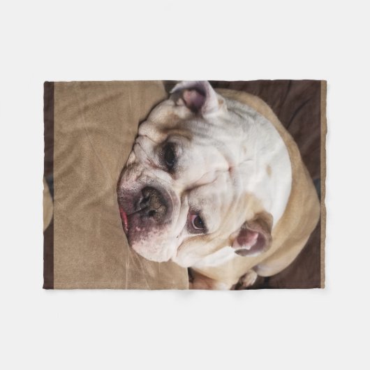 bulldog fleece goot deken (Voorkant (Horizontaal))