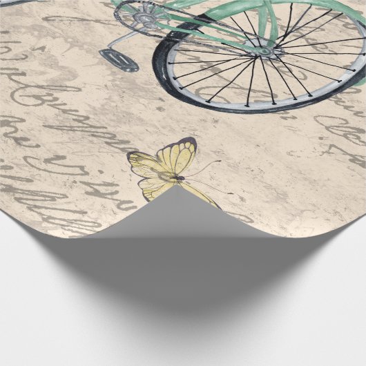  Bulldog Floral Bicycle Ephemera Ontkoppeling Cadeaupapier (Hoek)