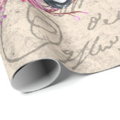  Bulldog Floral Bicycle Ephemera Ontkoppeling Cadeaupapier (Rol Hoek)