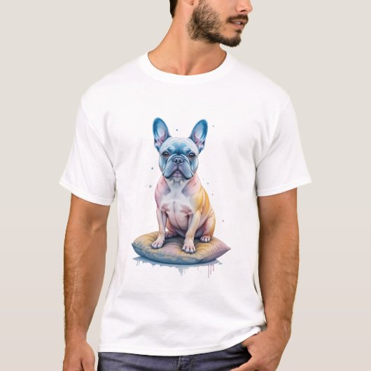 Bulldog Francés Colorido y Artístico T-shirt (Voorkant)