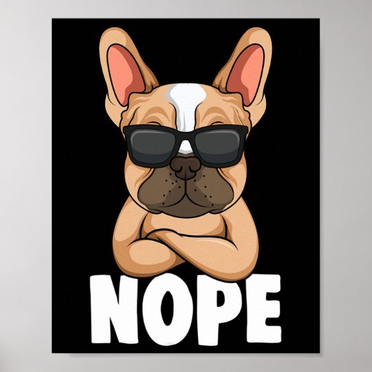 Bulldog franchie nope hond mam meisjes poster (Voorkant)