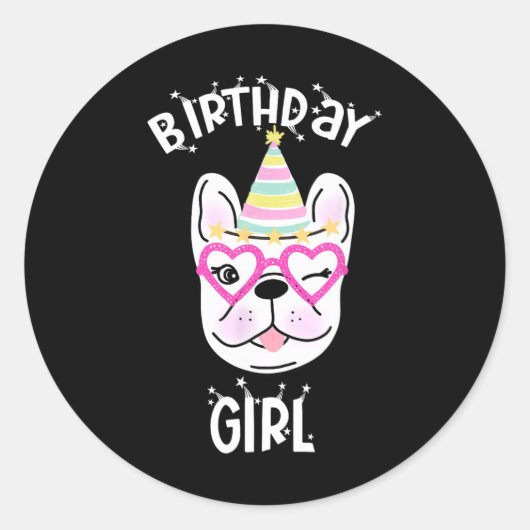 Bulldog franchise feest thema ronde sticker (Voorkant)