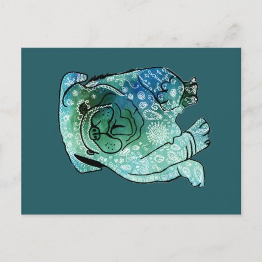 Bulldog Frans Buldog Briefkaart (Voorkant)