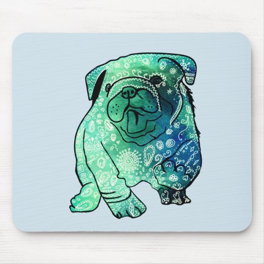 Bulldog frans buldog hond mousepad muismat (Voorkant)