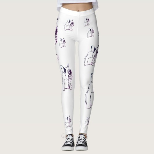 Bulldog Franse Buldog Puppy Schattigee Leggings (Voorkant)