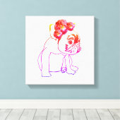 Bulldog Franse Buldog Puppy Sweet Dog Single print (Insitu (Houten vloer))