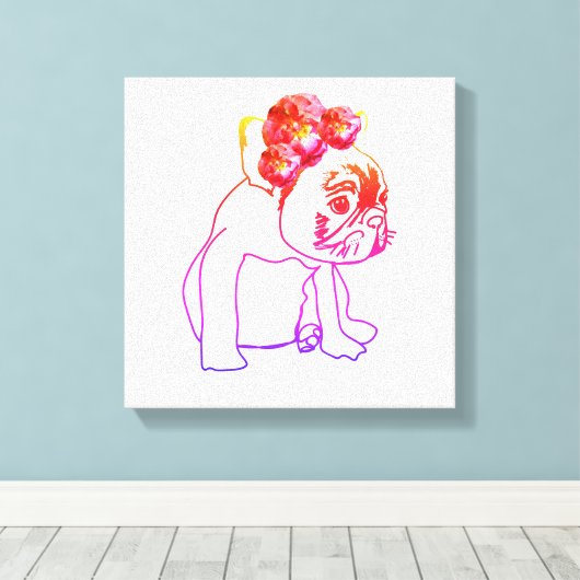Bulldog Franse Buldog Puppy Sweet Dog Single print (Insitu (Houten vloer))