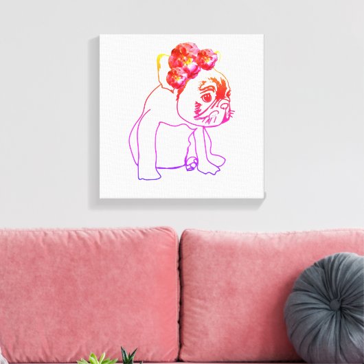 Bulldog Franse Buldog Puppy Sweet Dog Single print (Insitu (Woonkamer))