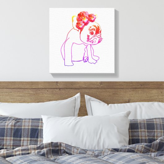 Bulldog Franse Buldog Puppy Sweet Dog Single print (Insitu (Slaapkamer))