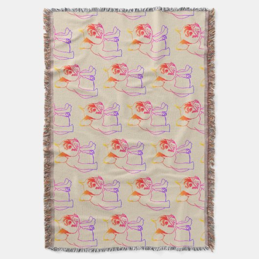 Bulldog Franse buldog puppy zoete gooi deken (Voorkant Verticaal)