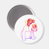 Bulldog Franse buldog puppy zoete hond magneet (Voorkant / Achterkant)