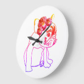 Bulldog Franse buldog puppy zoete hond muur klok (Hoek)