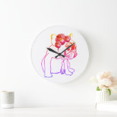 Bulldog Franse buldog puppy zoete hond muur klok (Huis)