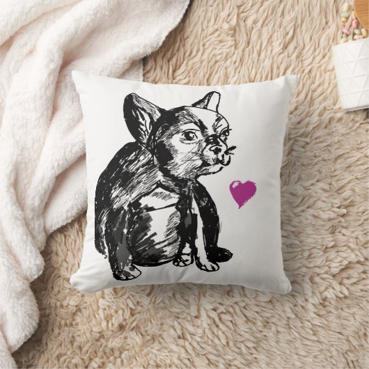 Bulldog Franse buldog tekening werpkussen Kussen (Deken)