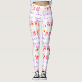 Bulldog Franse Bulldog Puppy Roze Cute  Leggings