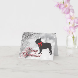 Bulldog / Franse Kaart voor kerstmis met Bulldog
