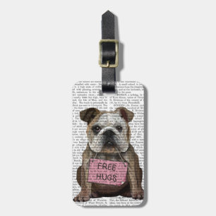 Bulldog Free Hugs Bagagelabel