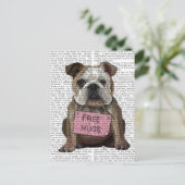 Bulldog Free Hugs Briefkaart (Staand voorkant)