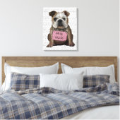 Bulldog Free Hugs Canvas Afdruk (Insitu (Slaapkamer))