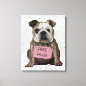 Bulldog Free Hugs Canvas Afdruk (Voorkant)
