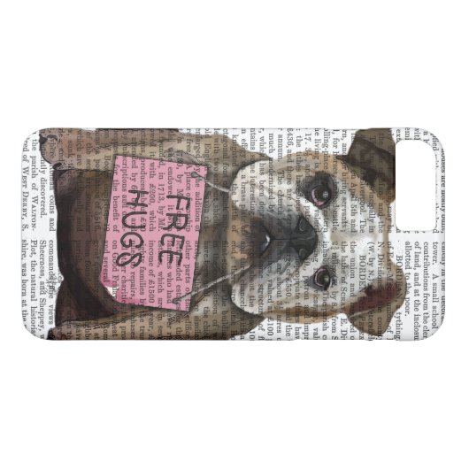 Bulldog Free Hugs Case-Mate iPhone Case (Achterkant (Horizontaal))