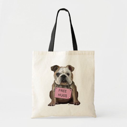 Bulldog Free Hugs Tote Bag (Voorkant)