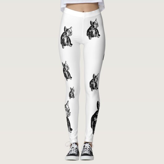Bulldog French Buldog Puppy Sweet Dog Leggings, M Leggings (Voorkant)