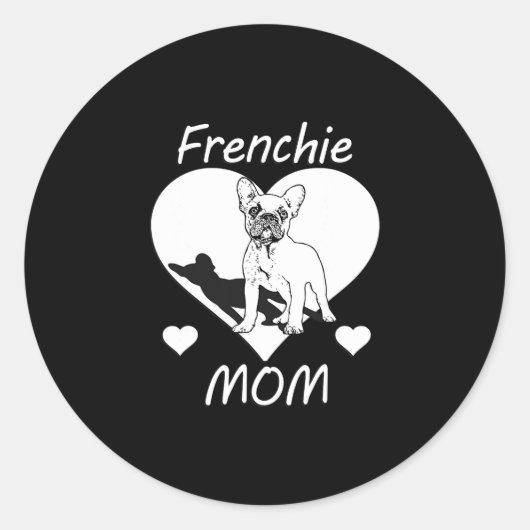 Bulldog Frenchie 1 Ronde Sticker (Voorkant)