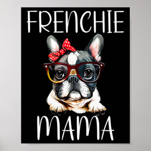 Bulldog Frenchie Mama Waterverf Dog Moederdag Poster